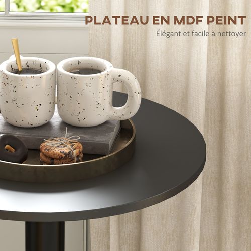 Table De Bar Ronde Table Mange-debout Style Contemporain Noir