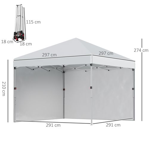 Tonnelle Barnum Pop-up Uv 30+ 3x3m Sac Transport Inclus Gris