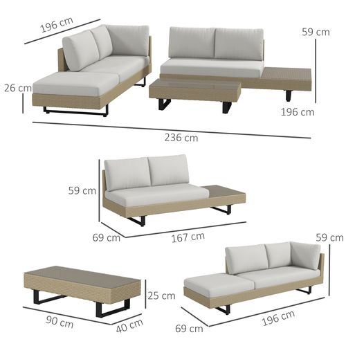 Ensemble Salon De Jardin D'angle 5 Places Design Contemporain