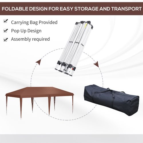 Tonnelle Barnum De Jardin Pop-up Pliant 5,85l x 2,95l m Sac Transport Inclus