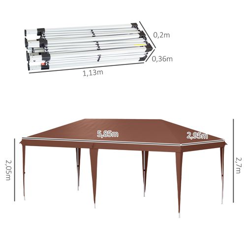 Tonnelle Barnum De Jardin Pop-up Pliant 5,85l x 2,95l m Sac Transport Inclus