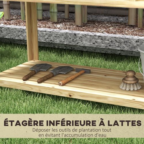 Jardinière Sur Pied - Séparateur Amovible, Étagère - Bois Sapin Autoclave