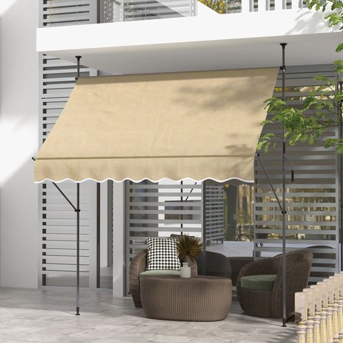 Store Banne Autoportant Manuel Rétractable Réglable Métal Alu Polyester