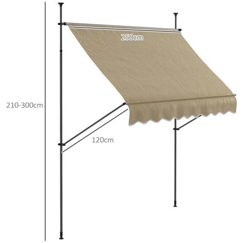 Store Banne Autoportant Manuel Rétractable Réglable Métal Alu Polyester