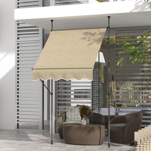 Store Banne Autoportant Manuel Rétractable Réglable Métal Alu Polyester