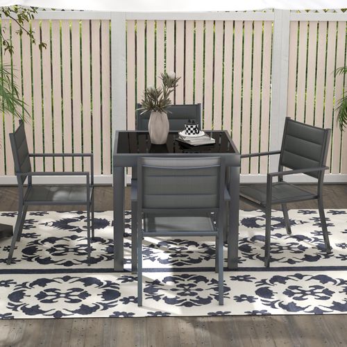 Ensemble De Jardin 4 Personnes Table Extensible Antracite