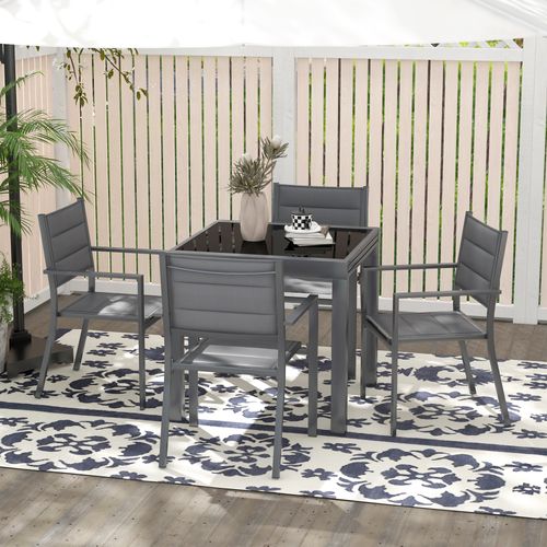 Ensemble De Jardin 4 Personnes Table Extensible Antracite