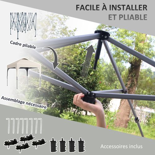 Tonnelle Barnum Automatique Pop-up 2.5 x 2.5 m Et Accessoires