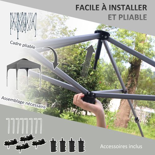 Tonnelle Barnum Automatique Pop-up 2.5 x 2.5 m Et Accessoires