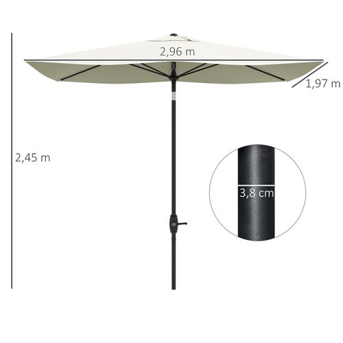 Parasol Inclinable De Jardin Alu. Polyester Anti Uv 50+