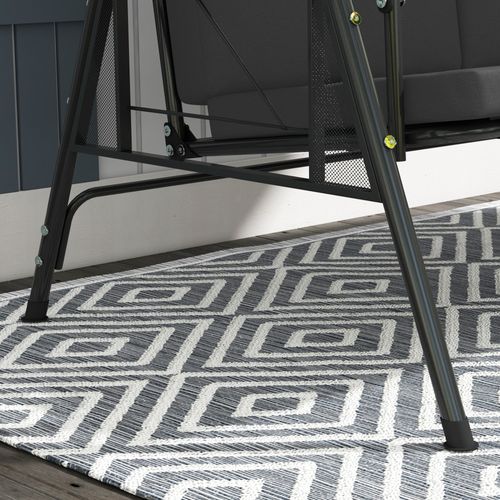 Balancelle De Jardin 3 Places Grand Confort Anthracite Avec Tablettes