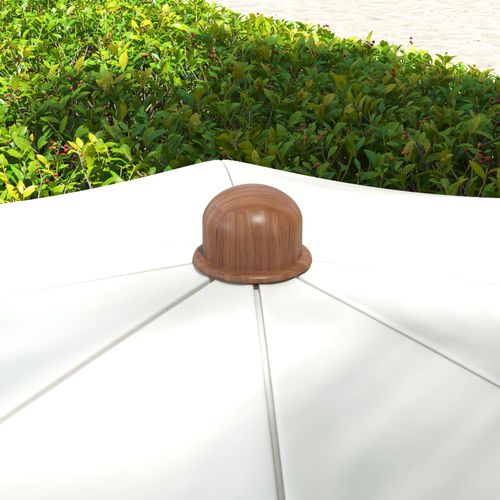 Parasol Droit De Plage Jardin Style Bohème à Franges Uv40+ Crème