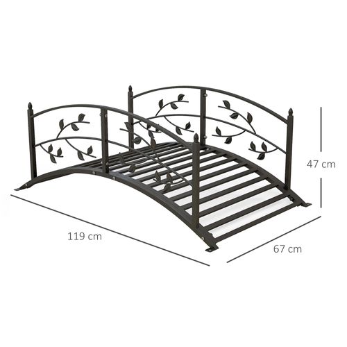 Pont De Jardin - Pont De Bassin Avec Balustrade Motif De Vigne Acier Noir