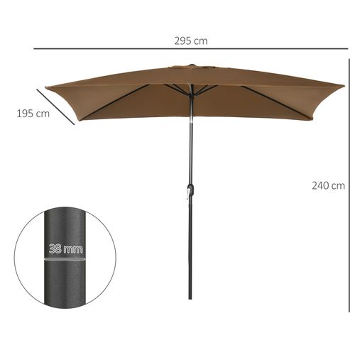 Parasol Inclinable Rectangulaire Métal Polyester