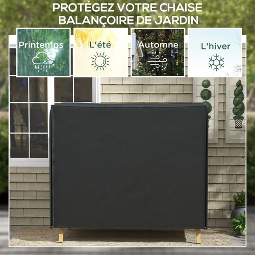 Housse De Protection Balancelle De Jardin 3 Places Noir