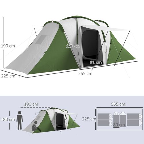 Tente De Camping Familiale 4-6 Pers. Fibre Verre Polyester