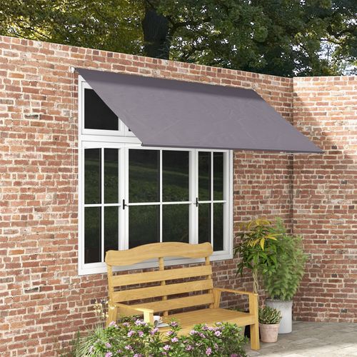 Store Banne Manuel Rétractable Réglable 300 X 120 Cm Gris