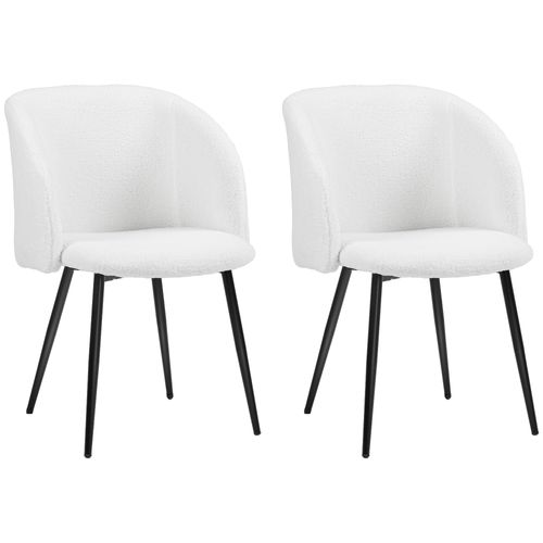 Lot De 2 Chaises De Visiteur Design Effet Laine Bouclée