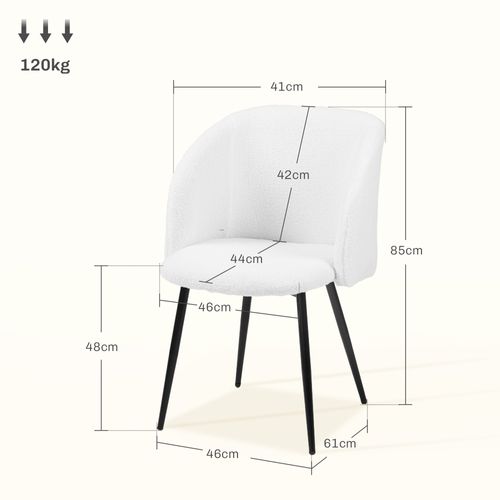 Lot De 2 Chaises De Visiteur Design Effet Laine Bouclée