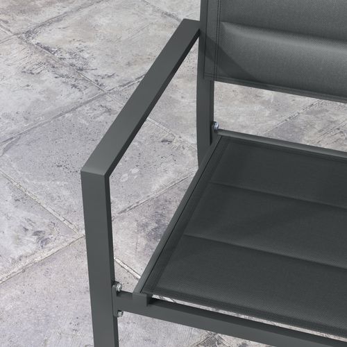 Lot De 4 Chaises De Jardin Empilables Alu Textilène Gris