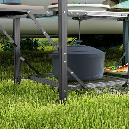 Rangement Cuisine De Camping Pliable Multi-rangement Sac Acier Alu