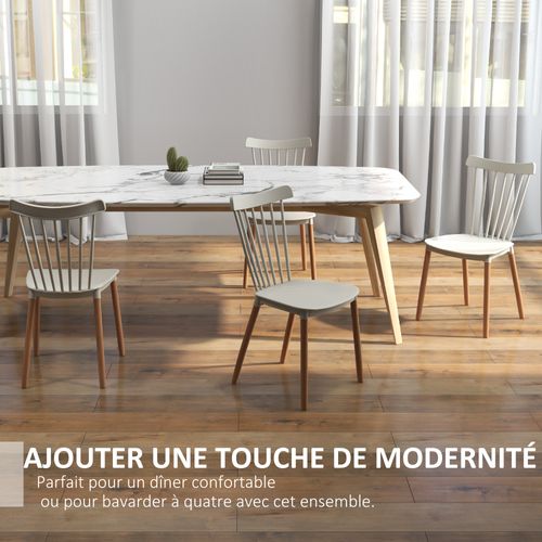 Lot De 4 Chaises De Salle à Manger Style Scandinave Piètement Bois Hêtre Pp