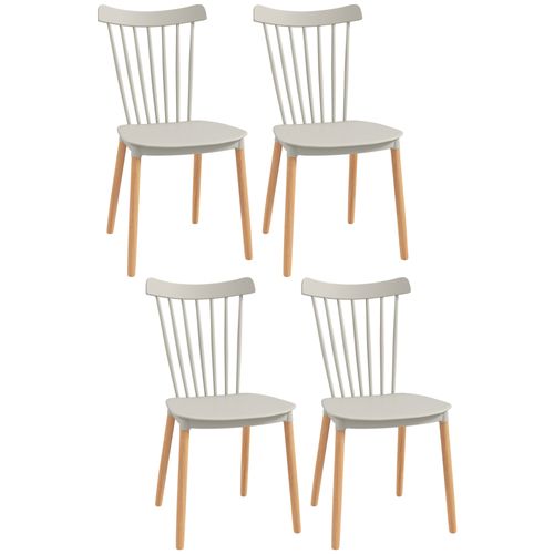 Lot De 4 Chaises De Salle à Manger Style Scandinave Piètement Bois Hêtre Pp