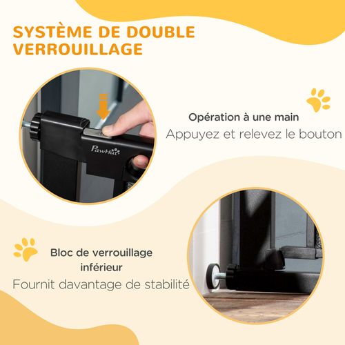 Barrière De Sécurité Animaux Réglable Porte Intégrée Acier Abs