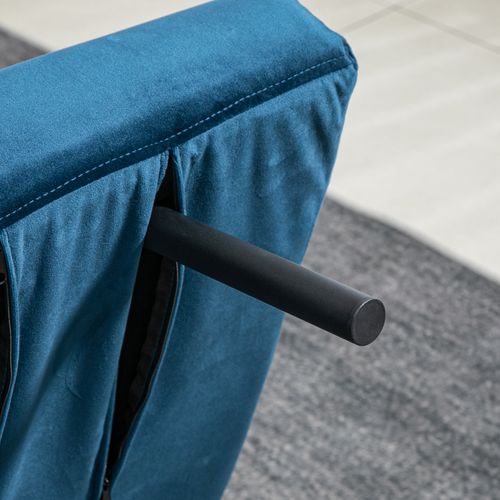 Canapé Convertible 2 Places Réglable 2 Coussins Revêtement Effet Velours