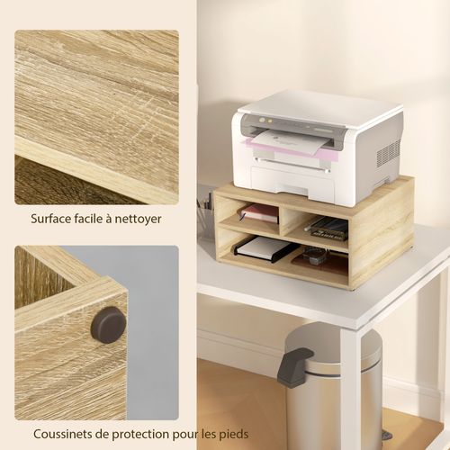 Organiseur De Bureau 3 Compartiments Panneaux Aspect Bois