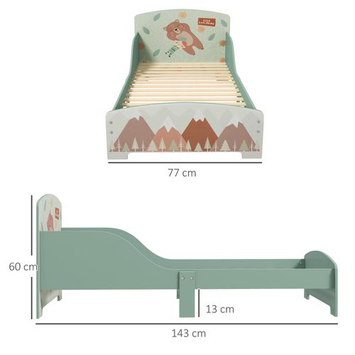 Lit Pour Enfant 3-6 Ans Design Mountain Adventure - Sommier à Lattes Inclus