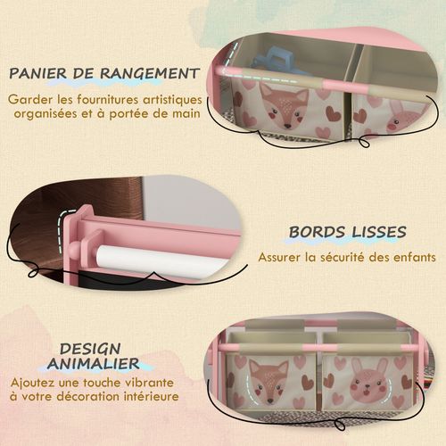 Tableau Blanc, Tableau à Craie, Rouleau Papier 3 En 1 Avec Rangements