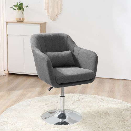 Fauteuil Lounge Design Avec Coussin Lin Gris
