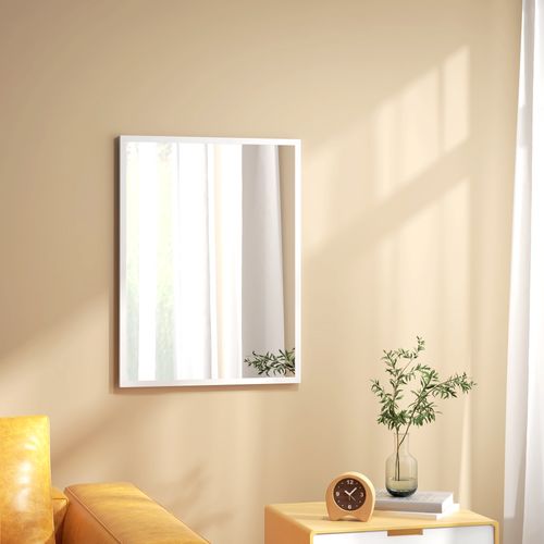 Miroir Mural Rectangulaire Dim. 60l X 80h Cm Mdf Blanc