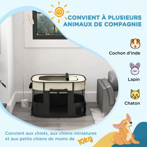 Parc Pour Chien Pliable Dim. 94l X 74l X 60h Cm Tissu Oxford