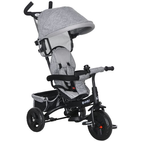 Tricycle Enfant Évolutif Pare-soleil Pliable Canne Télescopique Amovible Acier