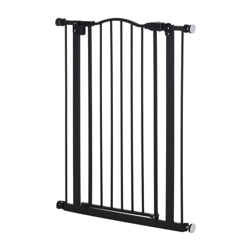Barrière De Sécurité Pour Chien Extensible 74-80 Cm -h. 94 Cm - Sans Perçage - Métal Noir