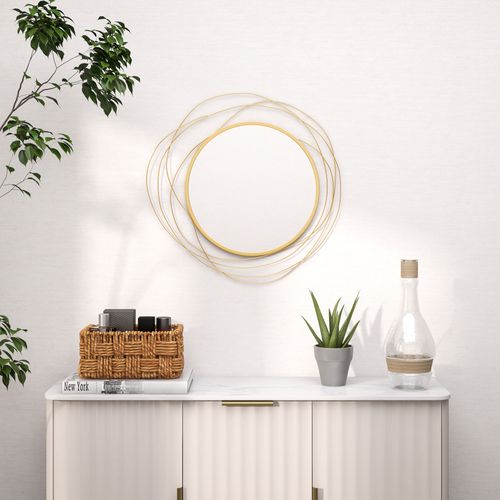 Miroir Rond Design Moderne D. 65 Cm Métal Filaire