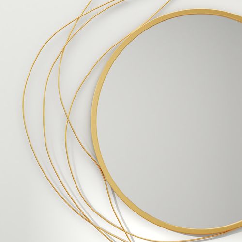 Miroir Rond Design Moderne D. 65 Cm Métal Filaire