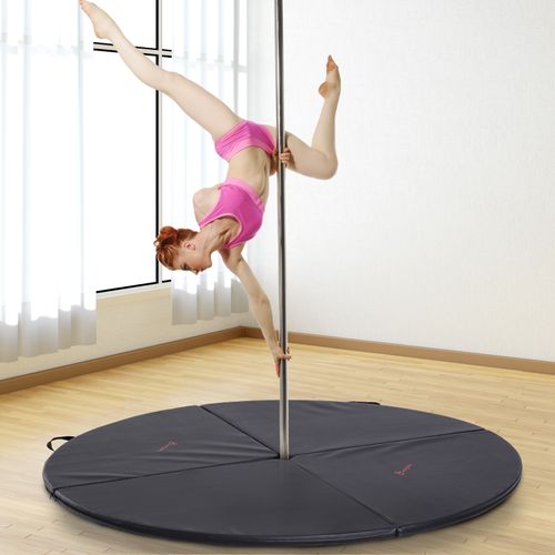 Tapis De Pole Dance Pliable D. 150 Cm Épaisseur 5 Cm Pvc Noir