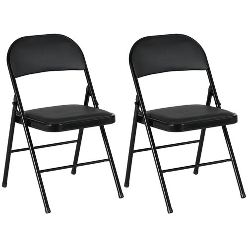 Lot De 2 Chaises Pliantes Assise Dossier Rembourrés Acier Synthétique