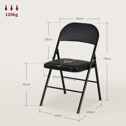 Lot De 2 Chaises Pliantes Assise Dossier Rembourrés Acier Synthétique