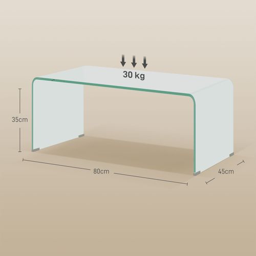 Table Basse Design Contemporain Verre Trempé 10 Mm