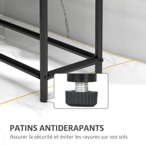 Porte-serviettes Sur Pied 2 Niveaux Métal Noir