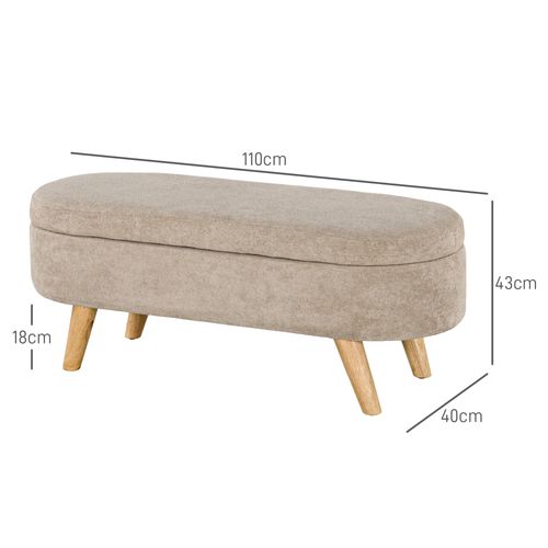 Banquette Coffre De Rangement 2 En 1 Design Scandinave Velours Beige