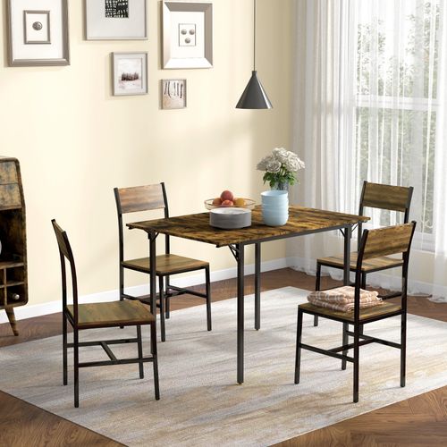 Table à Manger Pliante Avec 2 Abattants, 3-4 Personnes, En Mdf