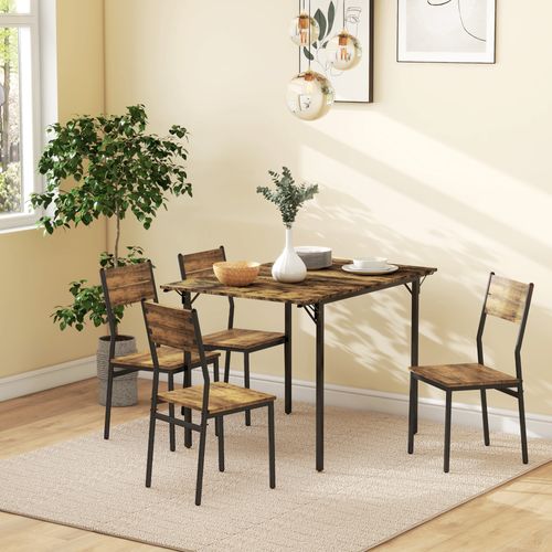 Table à Manger Pliante Avec 2 Abattants, 3-4 Personnes, En Mdf