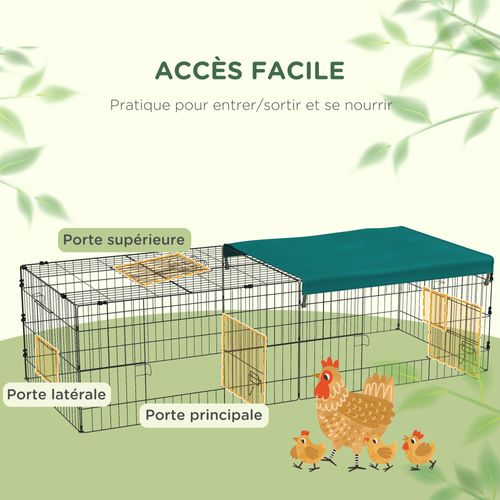 Parc Enclos Modulable Acier Avec Bache Pour Lapins Rongeurs Petits Animaux