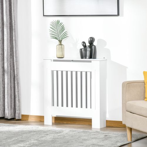 Cache-radiateur - Lattes Verticales - Dim. 78l X 19l X 81h Cm - Blanc