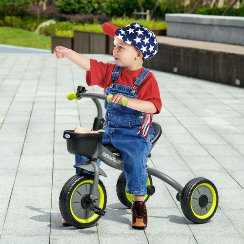 Tricycle Enfant Multi-équipé Siège Réglable Métal